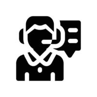 consultant service glyph icon. Strong and solid icon for websites and mobile apps. vector