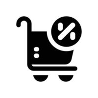 sales tax glyph icon. Strong and solid icon for websites and mobile apps. vector
