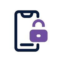 smartphone lock dual tone icon. Sleek and modern icon for websites and mobile apps. vector