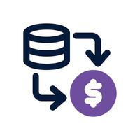 money exchange dual tone icon. Sleek and modern icon for websites and mobile apps. vector