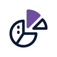 pie chart dual tone icon. Sleek and modern icon for websites and mobile apps. vector