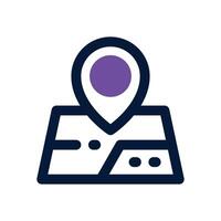 map dual tone icon. Sleek and modern icon for websites and mobile apps. vector