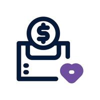 fundraising dual tone icon. Sleek and modern icon for websites and mobile apps. vector