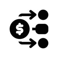 diversification glyph icon. Strong and solid icon for websites, mobile interfaces, presentations, and visual branding. High quality and easy to edit. vector