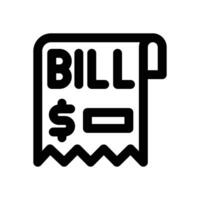 bill line icon. Clean and minimalist icon for websites and mobile apps. vector