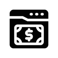 web money glyph icon. Strong and solid icon for websites and mobile apps. vector