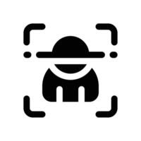 face recognition glyph icon. Strong and solid icon for websites and mobile apps. vector