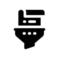 funnel glyph icon. Strong and solid icon for websites and mobile apps. vector