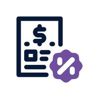 tax free dual tone icon. Sleek and modern icon for websites and mobile apps. vector
