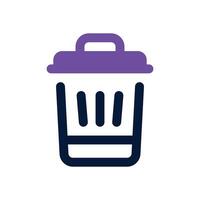 trash dual tone icon. Sleek and modern icon for websites and mobile apps. vector