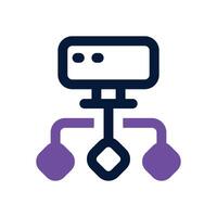 computer server dual tone icon. Sleek and modern icon for websites and mobile apps. vector