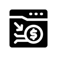 crowdfunding website glyph icon. Strong and solid icon for websites and mobile apps. vector