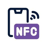 nfc signal dual tone icon. Sleek and modern icon for websites and mobile apps. vector