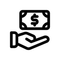cash payment line icon. Clean and minimalist icon for websites and mobile apps. vector