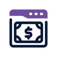 web money dual tone icon. Sleek and modern icon for websites and mobile apps. vector