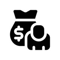 investor glyph icon. Strong and solid icon for websites, mobile interfaces, presentations, and visual branding. High quality and easy to edit. vector