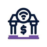 online banking dual tone icon. Sleek and modern icon for websites and mobile apps. vector