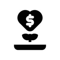 philanthropy glyph icon. Strong and solid icon for websites and mobile apps. vector
