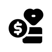 financial health glyph icon. Strong and solid icon for websites and mobile apps. vector