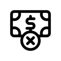 no money line icon. Clean and minimalist icon for websites and mobile apps. vector