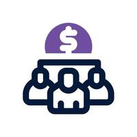 team sales dual tone icon. Sleek and modern icon for websites and mobile apps. vector