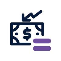 depreciation dual tone icon. Sleek and modern icon for websites and mobile apps. vector