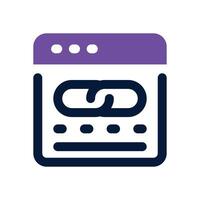 link website dual tone icon. Sleek and modern icon for websites and mobile apps. vector