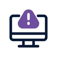 computer alert dual tone icon. Sleek and modern icon for websites and mobile apps. vector