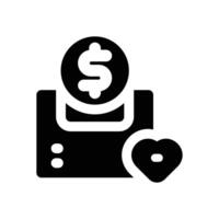 fundraising glyph icon. Strong and solid icon for websites and mobile apps. vector
