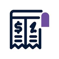 slip payment dual tone icon. Sleek and modern icon for websites and mobile apps. vector