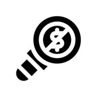 no charge glyph icon. Strong and solid icon for websites and mobile apps. vector