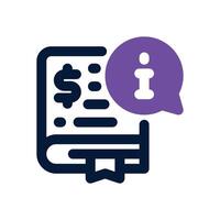 finance guide dual tone icon. Sleek and modern icon for websites and mobile apps. vector