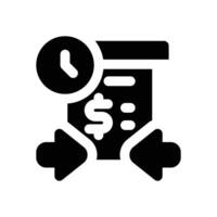 transaction history glyph icon. Strong and solid icon for websites and mobile apps. vector