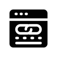 link website glyph icon. Strong and solid icon for websites and mobile apps. vector