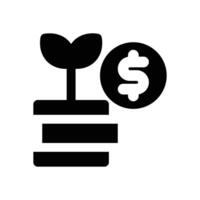 wealth glyph icon. Strong and solid icon for websites and mobile apps. vector