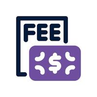 fee dual tone icon. Sleek and modern icon for websites and mobile apps. vector