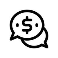money talk line icon. Clean and minimalist icon for websites and mobile apps. vector