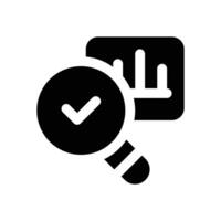 analysis glyph icon. Strong and solid icon for websites and mobile apps. vector