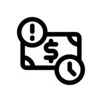 late payment line icon. Clean and minimalist icon for websites and mobile apps. vector