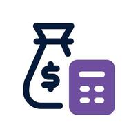 budget analyst dual tone icon. Sleek and modern icon for websites and mobile apps. vector