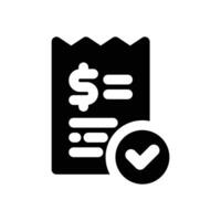 billing glyph icon. Strong and solid icon for websites and mobile apps. vector