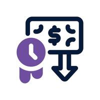 term loan dual tone icon. Sleek and modern icon for websites and mobile apps. vector