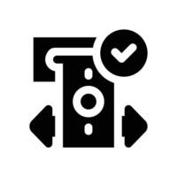 transaction success glyph icon. Strong and solid icon for websites and mobile apps. vector