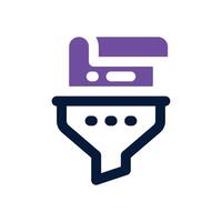 funnel dual tone icon. Sleek and modern icon for websites and mobile apps. vector