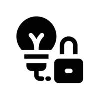 intellectual property glyph icon. Strong and solid icon for websites and mobile apps. vector