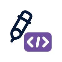 code edit dual tone icon. Sleek and modern icon for websites and mobile apps. vector