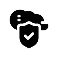cloud glyph icon. Strong and solid icon for websites, mobile interfaces, presentations, and visual branding. High quality and easy to edit. vector