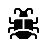 bug glyph icon. Strong and solid icon for websites, mobile interfaces, presentations, and visual branding. High quality and easy to edit. vector
