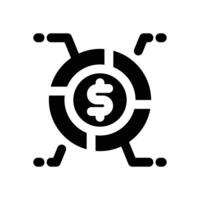 asset allocation glyph icon. Strong and solid icon for websites and mobile apps. vector