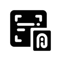 fingerprint glyph icon. Strong and solid icon for websites and mobile apps. vector